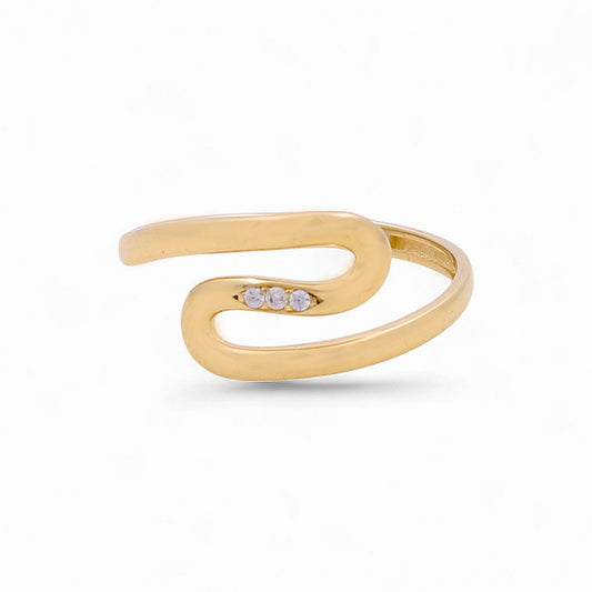 14K Yellow Gold Fashion Women's Ring with Cz / Size: 8 / Weight: 1.2GR / DQWR4FS-30