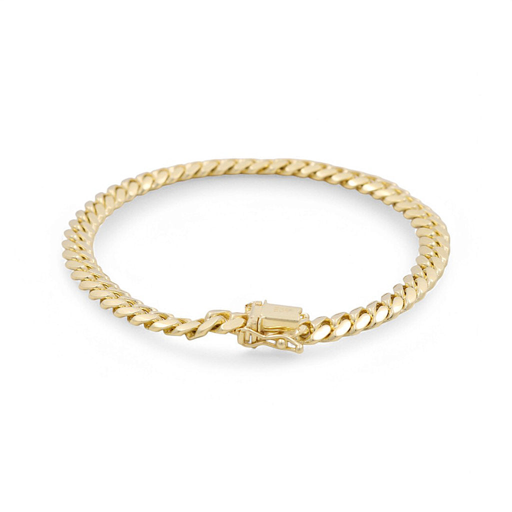 10K Yellow Gold Solid Cuban Link Bracelet / Size: 7mm 8" / Weight: 25.7GR / SCCAMB0CL7-8