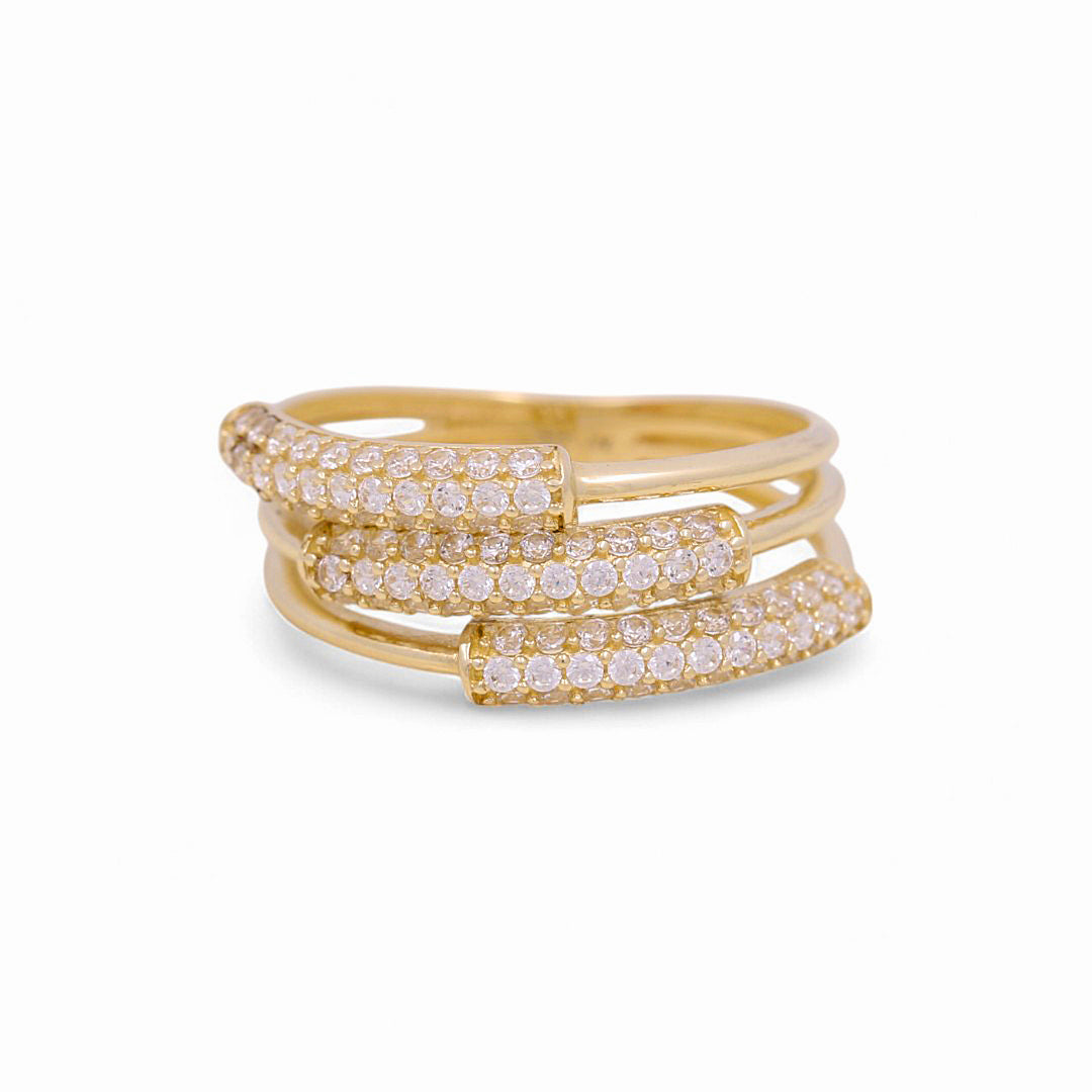 10K Yellow Gold Fashion Women's Ring with Cz / Size: 7 / Weight: 2.4 GR / P03R-3966