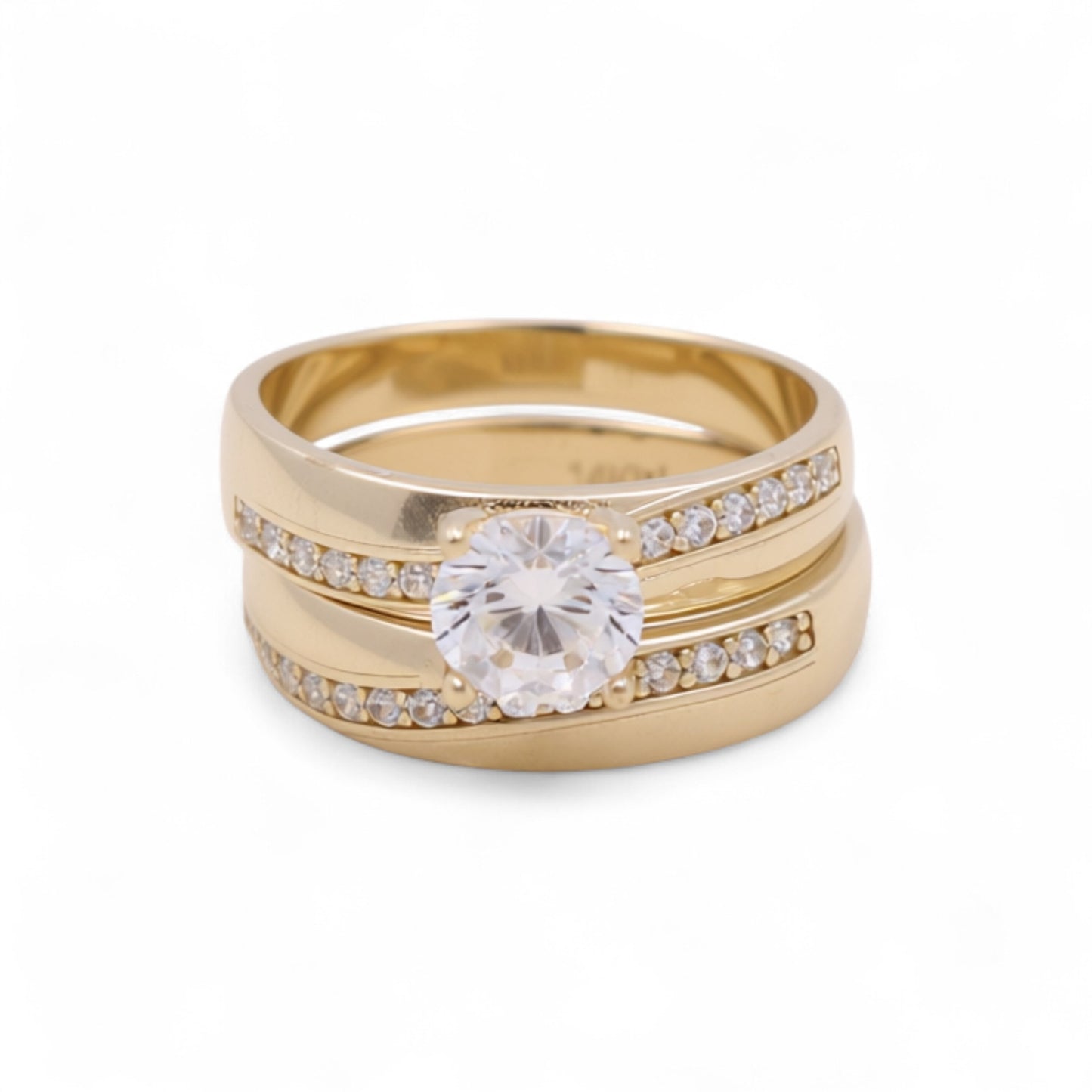 14K Yellow Gold Women’s Bridal Set / Stone: Cz / Size: 7.5 / Weight: 4.2 GR / DEEWR4BS-3