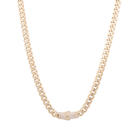 10K Yellow Gold Monaco Chain / CZ / Size 7mm 16" / Weight: 19.3 GR / COCH0MON7-16