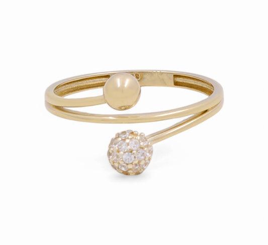 10K Yellow Gold Fashion Women's Ring with Cz / Size: 7 / Weight: 1.1 GR / Y24-1315