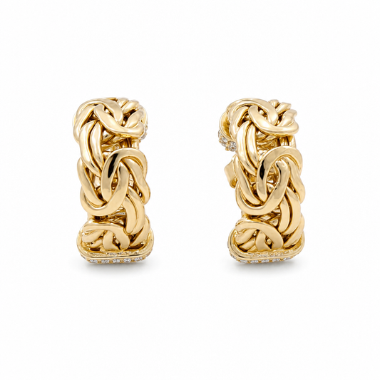 10K Yellow Gold Byzantine Hoops Earring  / Size: 7mmx11mm / Weight: 4.4 GR / DQEH0BZ