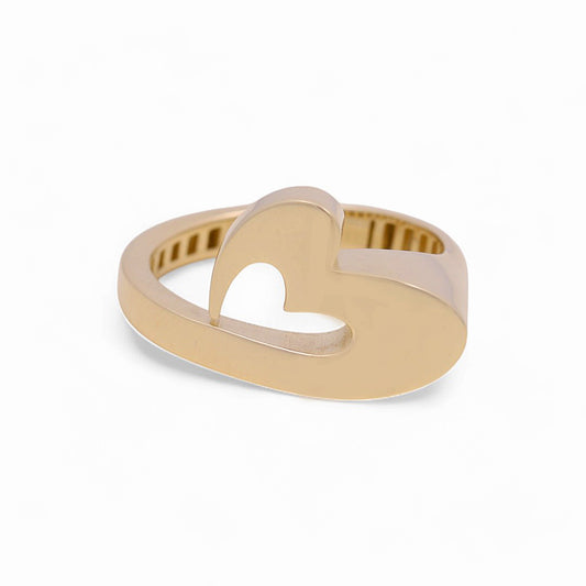 14K Yellow Gold Heart Women’s Ring / Weight: 3 GR / Size: 7 / Y24-1016