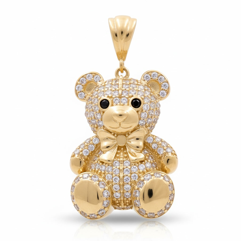 14K Yellow Gold Fashion Bear Pendant with Cz / Weight: 4.4 GR / 5WP-85
