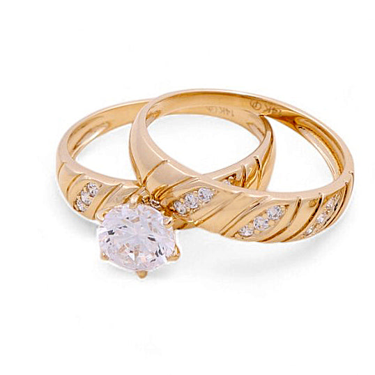 14K Yellow Gold Woman’s Bridal Set / Stone: Cz / Size: 7 / Weight: 3.8GR / KEEWR4BS