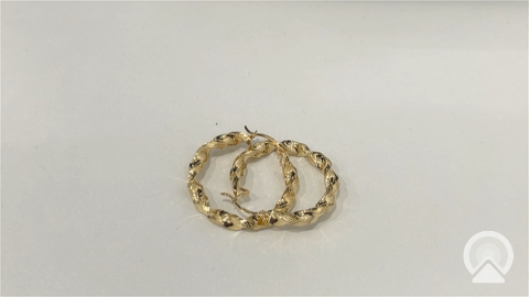 10K Yellow Gold Twisted Hoops Earrings / Size:4.1mm X 27.0mm / Weight:2.3gr / CAEH0TR4.1X27
