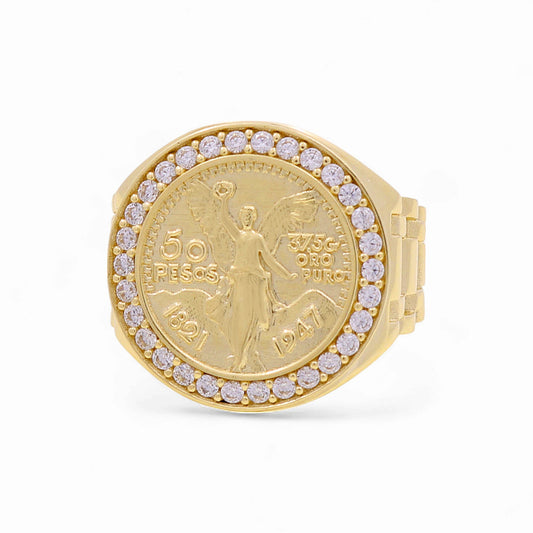 10K Yellow Gold Centenary Men’s Ring with White Cz / Size 10.5 / Weight: 6.5 GR / DQMR0CN