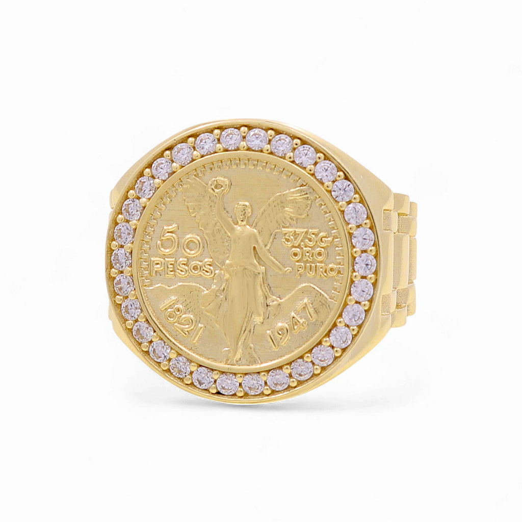 10K Yellow Gold Centenary Men’s Ring with White Cz / Size 10.5 / Weight: 8.1 GR / DQMR0CN