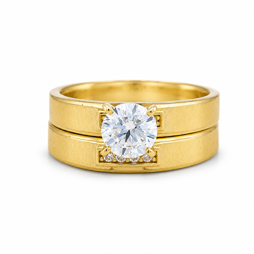 14K Yellow Gold Women’s Bridal Set / Stone: Cz / Size: 7.5 / Weight: 4.1 GR / KEEWR4BS-31