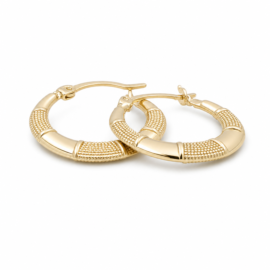 10K  Yellow Gold Fashion Earring Hoops  / Size: 2mm-13mm / Weight: 0.9 GR / DQEH0FS2x13