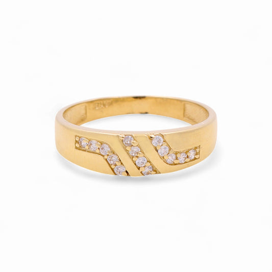 14K Yellow Gold Men’s Wedding Band / Stone: Cz / Size: 10 / Weight: 3.3 GR / CEEMWB4BS-11