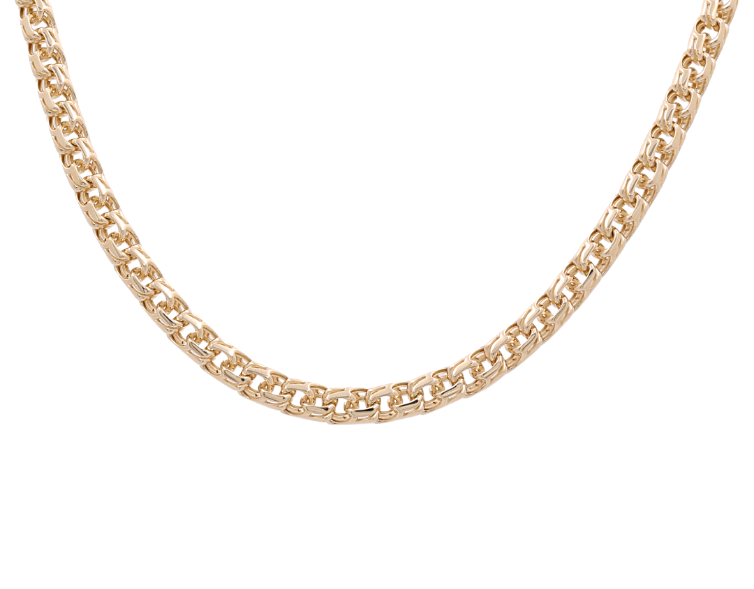 14K Yellow Gold Chinese Link Chain / CZ / Size: 18” / Weight: 29.3 GR / ISCHL4