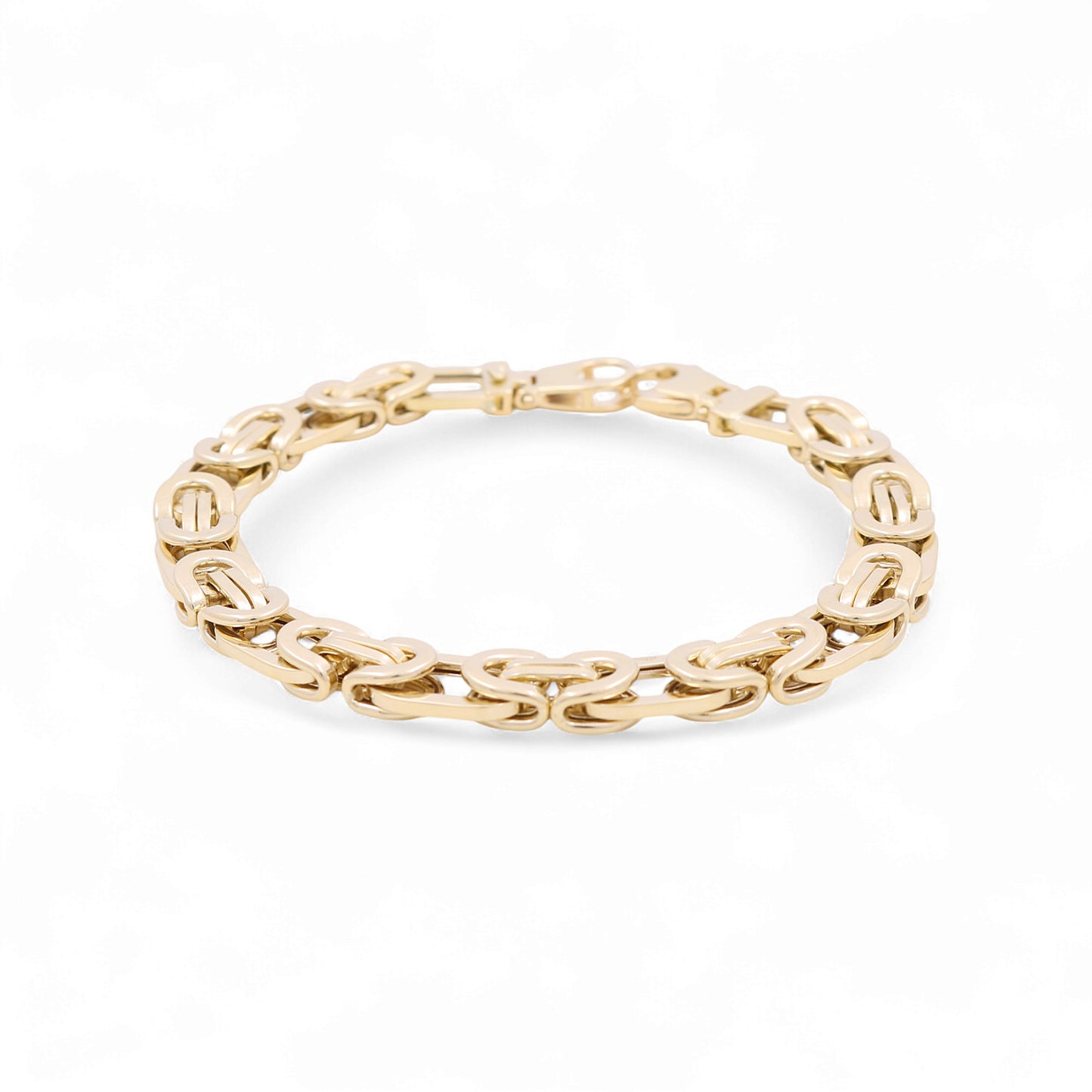 14K Yellow Gold Semisolid Italian Men's Bracelet / Size: 8" / Weight: 12.6 GR / 624-00253