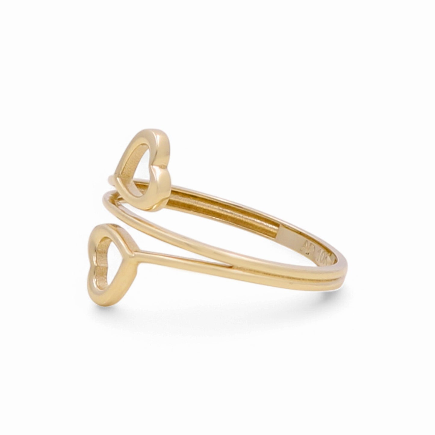 10K Yellow Gold Hearts Women's Ring / Size: 7.5 / Weight: 1.2 GR / Y24-1322