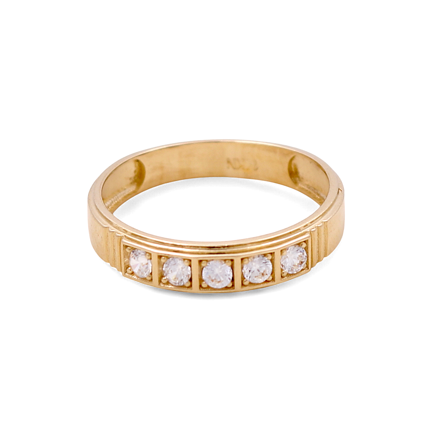 14K Yellow Gold Men’s Wedding Band / Stone: Cz / Size: 10.5 / Weight: 2.5 GR / DEEMWB4BS-5