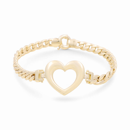 10K Yellow Gold Women's Bracelet with Heart / Size: 7.5" / Weight: 9.6 GR/ P10S-99