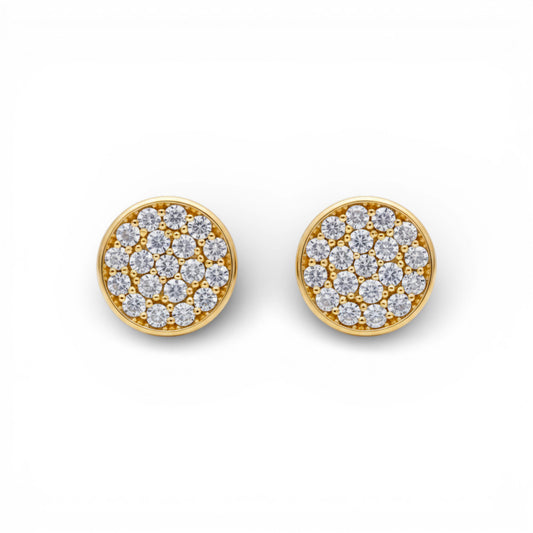 10K Yellow Gold RD Fashion Stud Earrings with Cz / Weight: 1.6 GR / DQES0FS-2