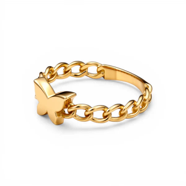 10K Yellow Gold Butterfly Women's Ring / Size: 8.25 / Weight: 1.5 GR / DQWR0BT