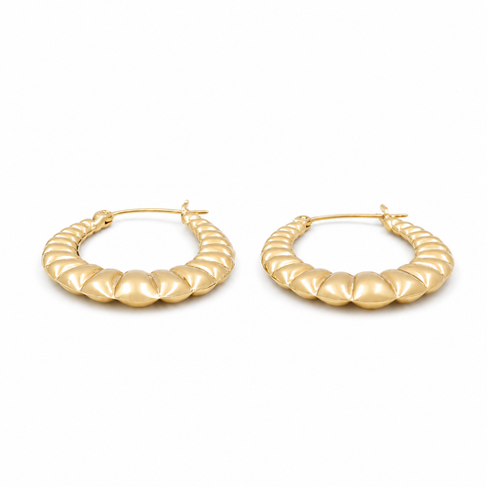 10K Yellow Gold Fashion Women's Hoops Earring / Size: 2mmx15mm / Weight: 1.8 GR / DQEH0FS2X15