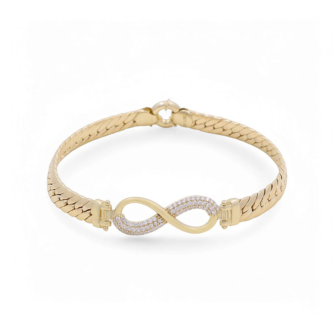 10K Yellow Gold Women's Bracelet With Infiniti / Stone: Cz / Size: 7.25" / Weight: 6.1 GR / DOWB0IF