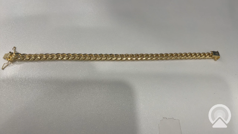 14K Yellow Gold Semisolid Cuban Link Men's Bracelet / Size: 7mm 8" / Weight: 14.5gr / CCMB4CL7-8