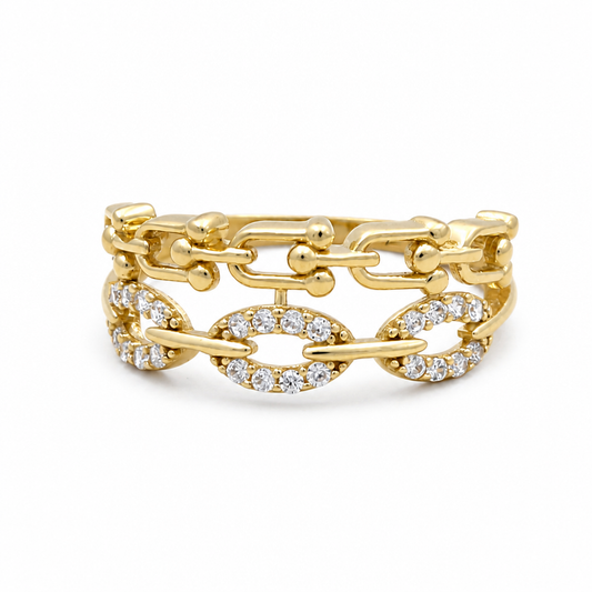 10K Yellow Gold Fashion Women's Ring / Size: 7.5 / Weight: 2 GR / DQWR0FS-104