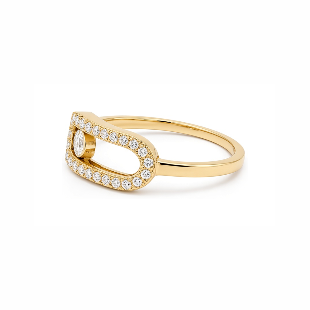 14K Yellow Gold MSK Women's Ring with Cz / Size: 7 / Weight: 2.1 GR / P55R-204