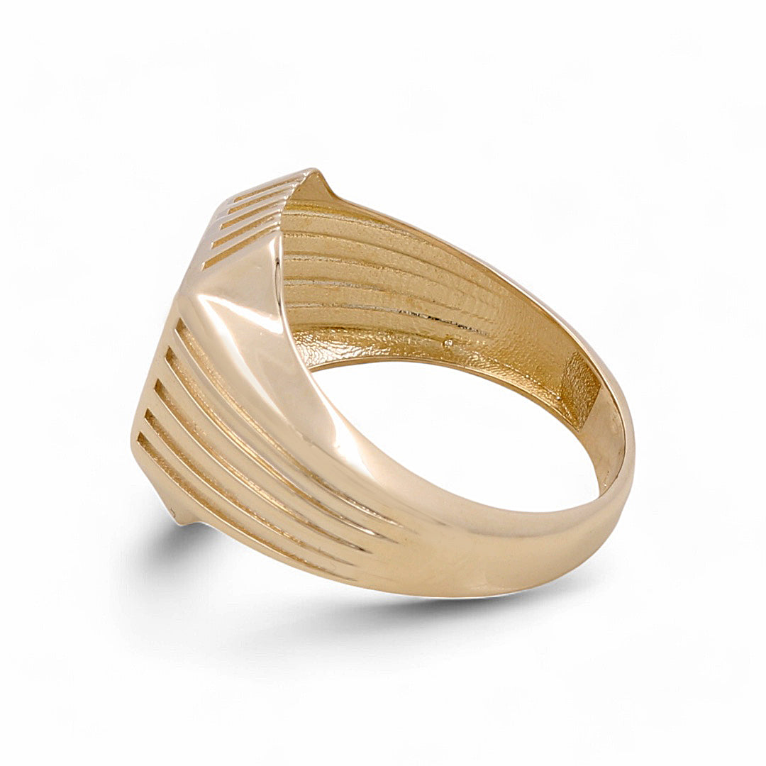 14K Yellow Gold Men’s Fashion Ring / CZ / Size 11 / Weight: 6.5 GR / COMR4FS-6