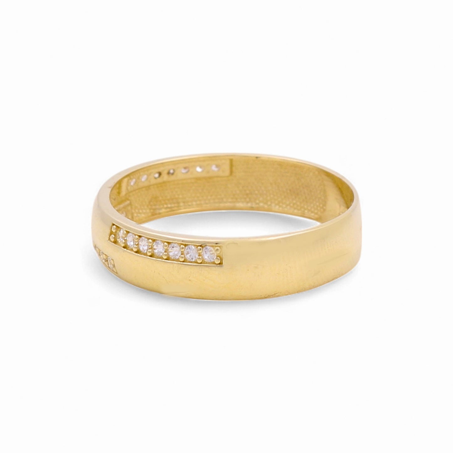 14K Yellow Gold Men’s Wedding Band / Stone: Cz / Size: 10 / Weight: 2.5 GR / CEEMWB4BS-13