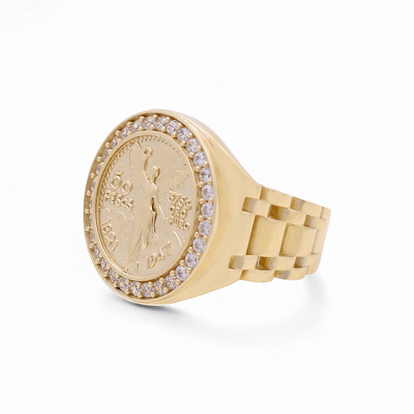 10K Yellow Gold Centenary Men’s Ring with White Cz / Size 10.5 / Weight: 6.5 GR / DQMR0CN