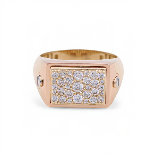 14K Yellow, White and Rose Gold Fashion Men's Ring / Size: 10.5 / Weight: 5.2 GR / DQMR3T4FS