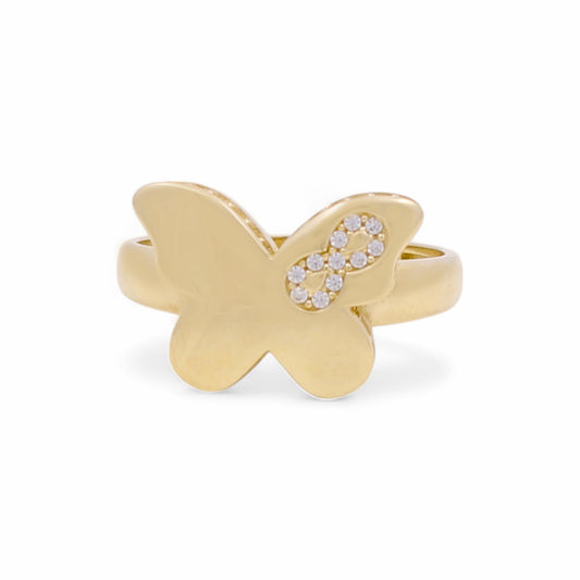 10K Yellow Gold Butterfly Women's Ring with Infinity Cz / Size 7.5 / Weight: 2.5 GR / Y25-161