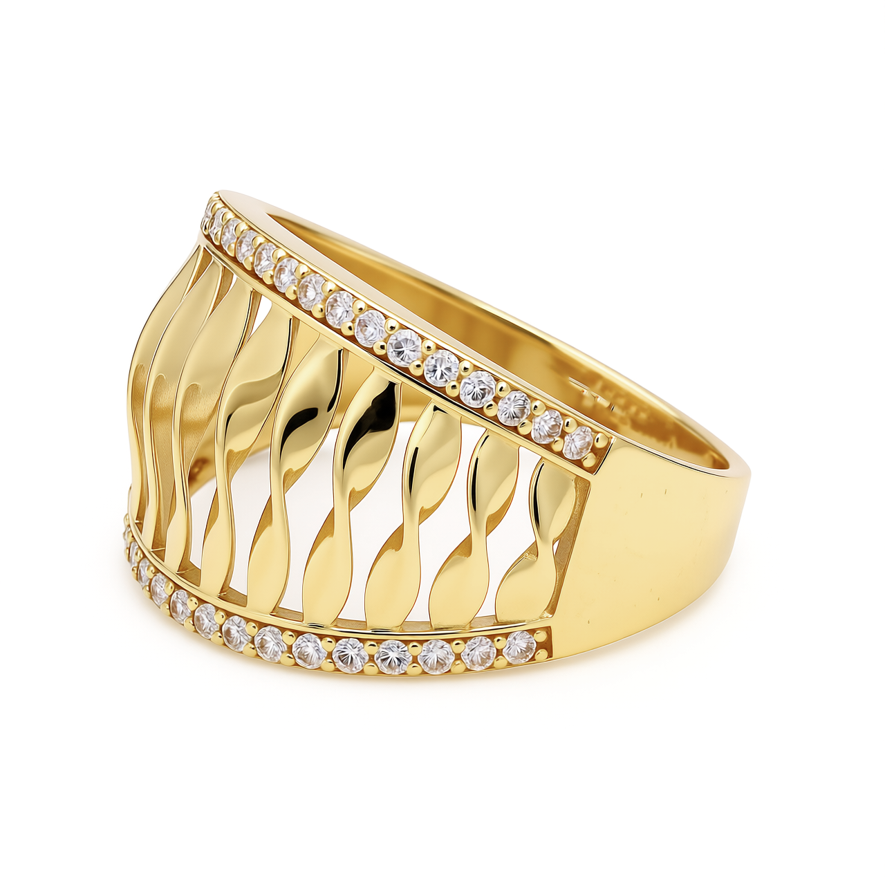 10K Yellow Gold Fashion Women's Ring with CZ / Size: 7.5 / Weight: 2.2 GR / Y23-117