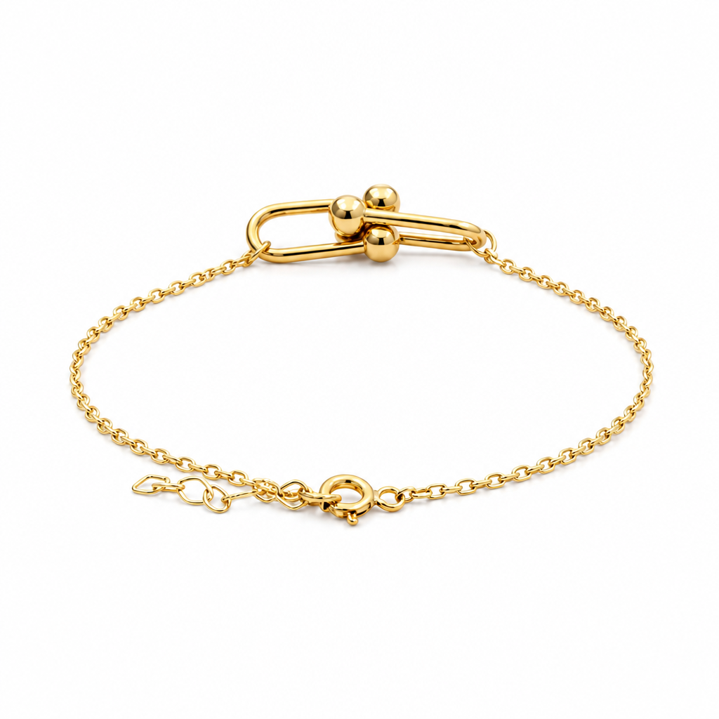 10K Yellow Gold Fashion TT Women’s Bracelet / 7.5" / Weight: 1.9 GR / DQWB0TT-2