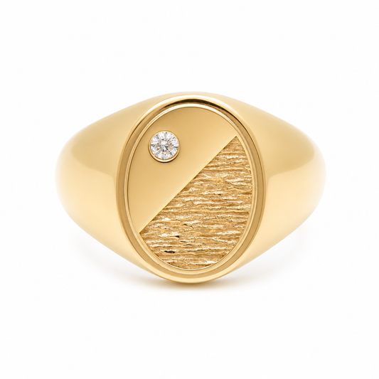 10K Yellow Gold Men's Ring with Cz Stone / Size: 10 / Weight: 4.3 GR / 602-00292
