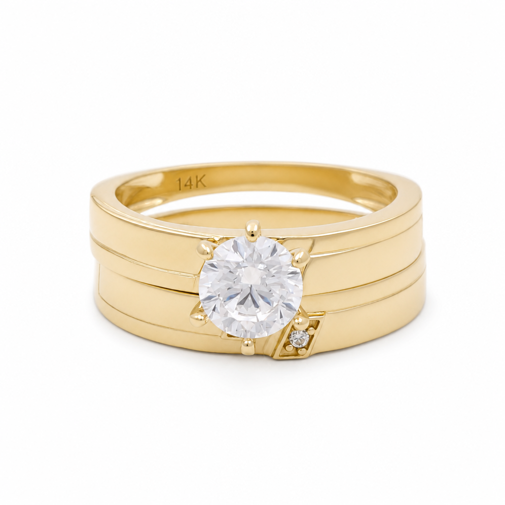 14K Yellow Gold Women’s Bridal Set / Stone: Cz / Size: 7.5 / Weight: 4.6 GR / KEEWR4BS-39