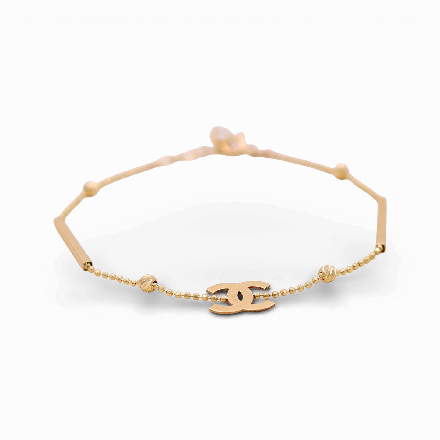 14K Yellow Gold Fancy CC Women's Bracelet / Size: 7" / Weight: 2.6 GR / DQWB4FS-2
