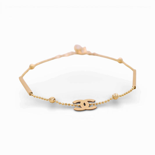 14K Yellow Gold Fancy CC Women's Bracelet / Size: 7" / Weight: 2.6 GR / DQWB4FS-2