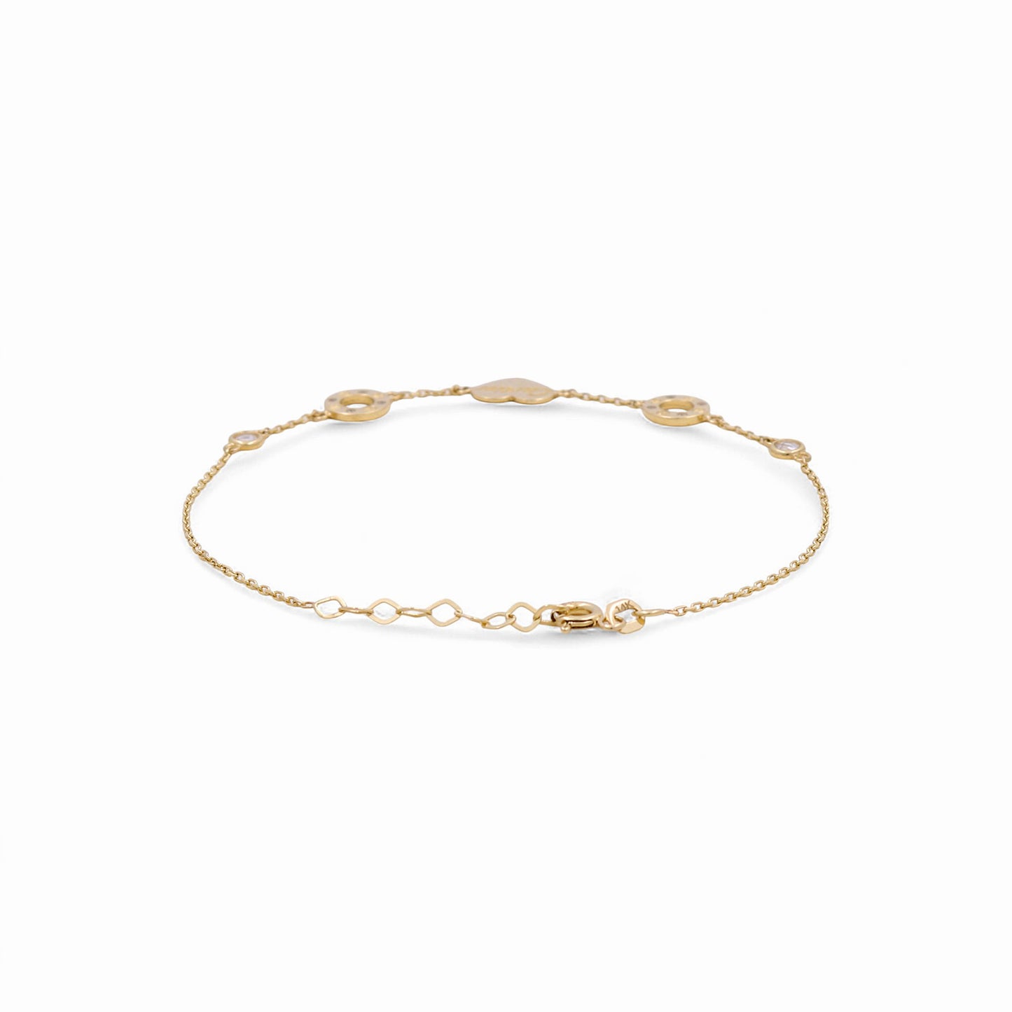 14K Yellow Gold Fashion CT Women's Bracelet With Cz / Size: 7" / Weight: 1.9 GR / CPWB4CT