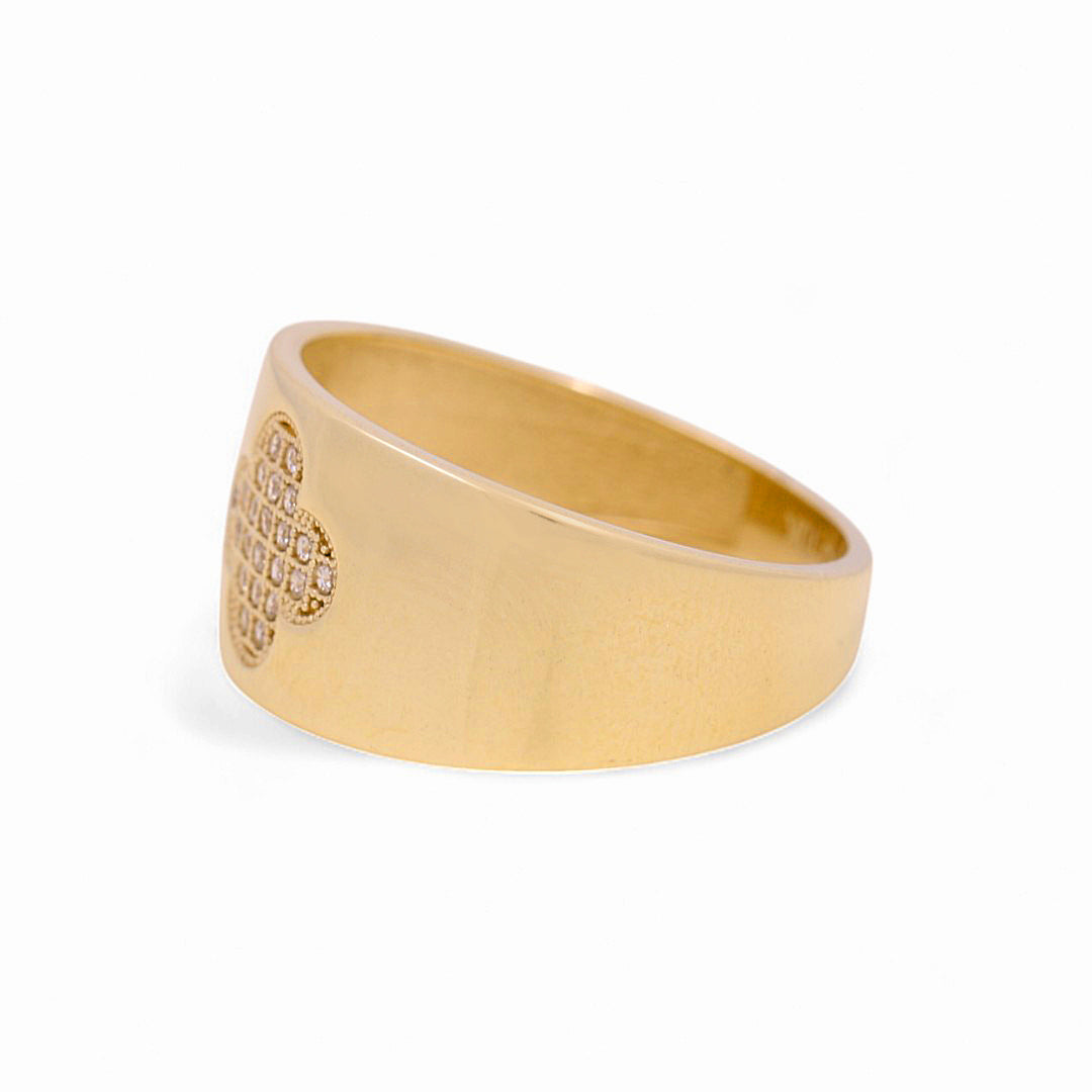 10K Yellow Gold Flower Women's Ring with Cz / Size: 7 / Weight: 2.5 GR / YYZ-5107
