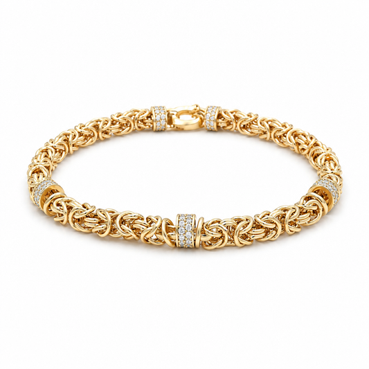 10K Yellow Gold Fashion Women's Bracelet with Cz / Size: 7.5" / Weight: 8.5 GR / DQWB0FS-2