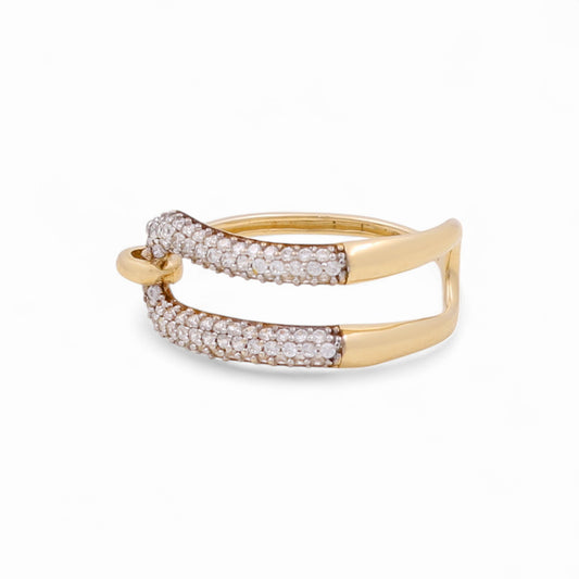 14K Yellow Gold Fashion Woman’s Ring / Stone: CZ / Size: 7 / Weight: 2.3 GR / KEEWR4FS-7