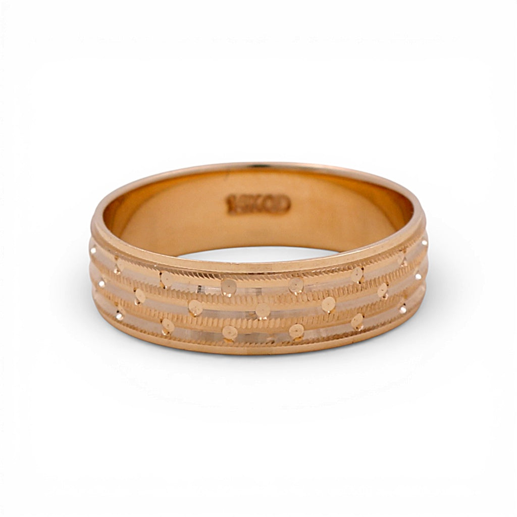 14K Yellow Gold Men’s Wedding Band with Design / Size: 10 / Weight: 4.3 GR / WBEEMWB4DS-10