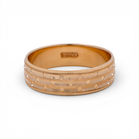 14K Yellow Gold Men’s Wedding Band with Design / Size: 10 / Weight: 4.3 GR / WBEEMWB4DS-10