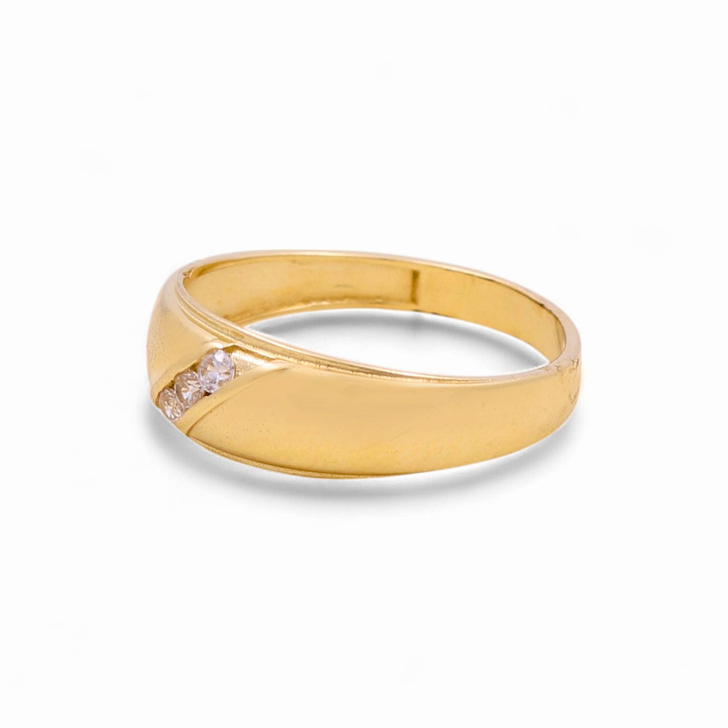 14K Yellow Gold Men’s Wedding Band / Stone: Cz / Size: 11 / Weight: 2.9 GR / CEEMWB4BS-3