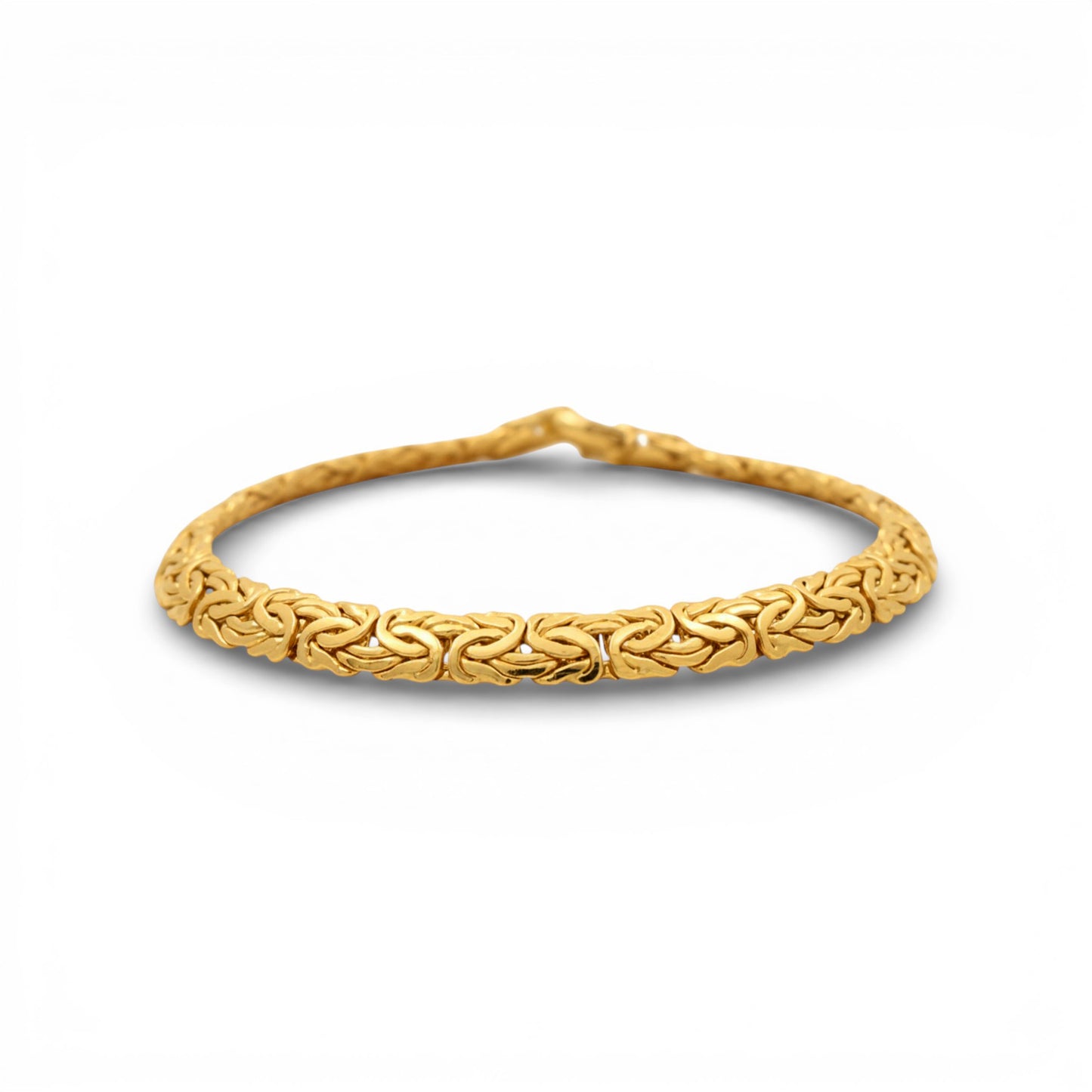 14K Yellow Gold Semisolid Byzantine Link Bracelet / Size: 7.5" / Weight: 6.3 GR / P10B-374