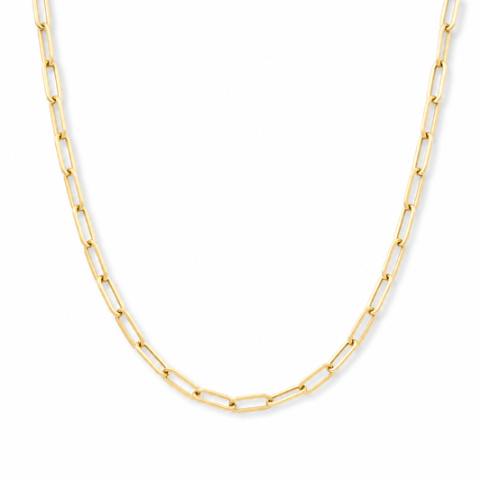 10K Yellow Gold Fashion Paper Clip Link Women's Necklace / Size: 20" / Weight: 6.1 GR / DQNK0PC-1
