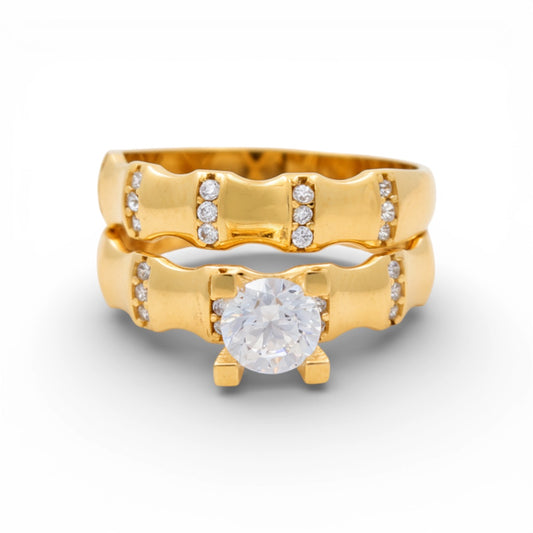 10K Yellow Gold Women’s Bridal Set / Stone: Cz / Size: 7.5 / Weight: 2.8 GR / CQWR0BS-7