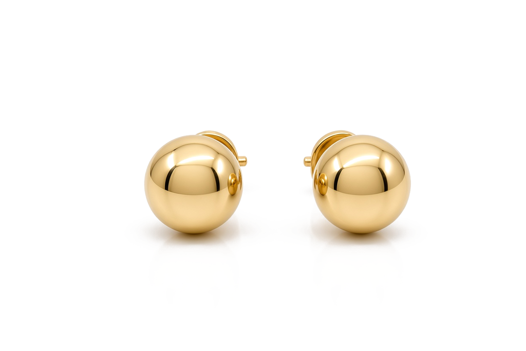 14K Yellow Gold Ball Stud Earrings / 6-B-7